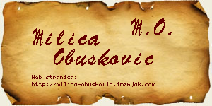 Milica Obušković vizit kartica